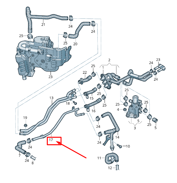 new audi q5 fy engine coolant pipe 80a819377g original