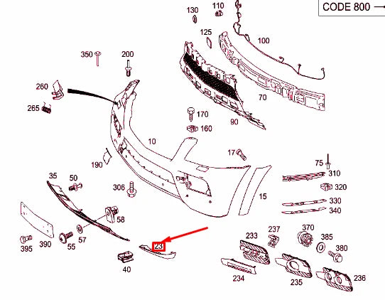 NEW MERCEDES-BENZ GL X164 FRONT BUMPER LEFT BOTTOM TRIM A1648858725 ORIGINAL