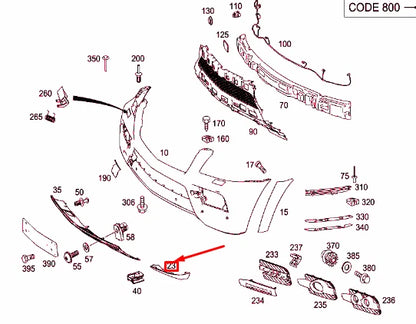 NEW MERCEDES-BENZ GL X164 FRONT BUMPER LEFT BOTTOM TRIM A1648858725 ORIGINAL