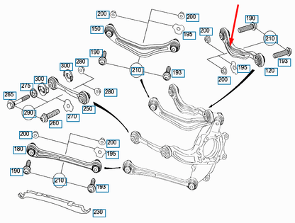 new mb s-class w222 rear right upper control arm a2223500232 6.0 petrol original