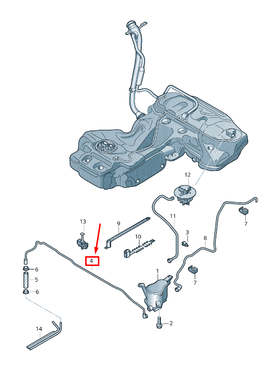 new audi a5 sportback 8t charcoal container breather line 8k0201991ap original