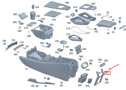 new mercedes-benz gle w167 center console rear trim a16768007019051 original