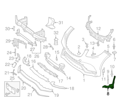 NEW MERCEDES-BENZ GLE W166 FRONT LEFT BUMPER BRACKET A1668852524 NE W ORIGINAL