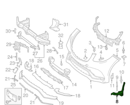 NEW MERCEDES-BENZ GLE W166 FRONT LEFT BUMPER BRACKET A1668852524 NE W ORIGINAL