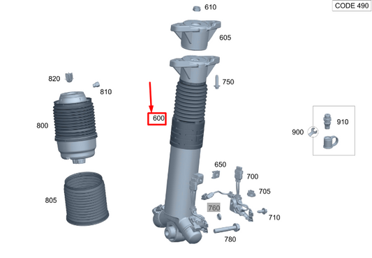new mercedes-benz gle w167 rear left shock absorber a1673206104 original