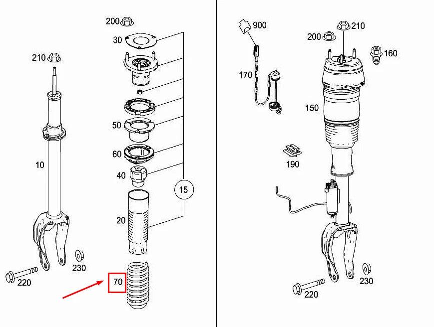 NEW MERCEDES-BENZ GLE W166 FRONT COIL SPRING A1663211504 ORIGINAL