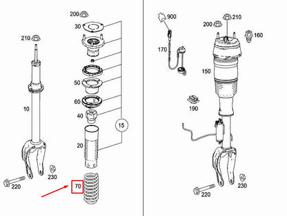 NEW MERCEDES-BENZ GLE W166 FRONT COIL SPRING A1663211504 ORIGINAL