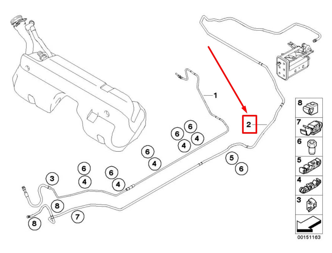 NEW BMW Z4 COUPE E86 FUEL PIPE SCAVENGE AIR LINE 7836853 16137836853 ORIGINAL
