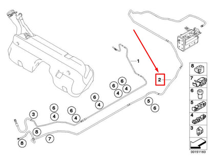 NEW BMW Z4 COUPE E86 FUEL PIPE SCAVENGE AIR LINE 7836853 16137836853 ORIGINAL