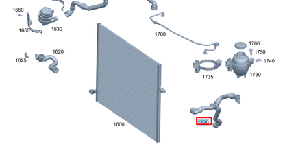 NEW MERCEDES-BENZ E W212 LEFT WATER RADIATOR COOLANT HOSE A2385019500 ORIGINAL