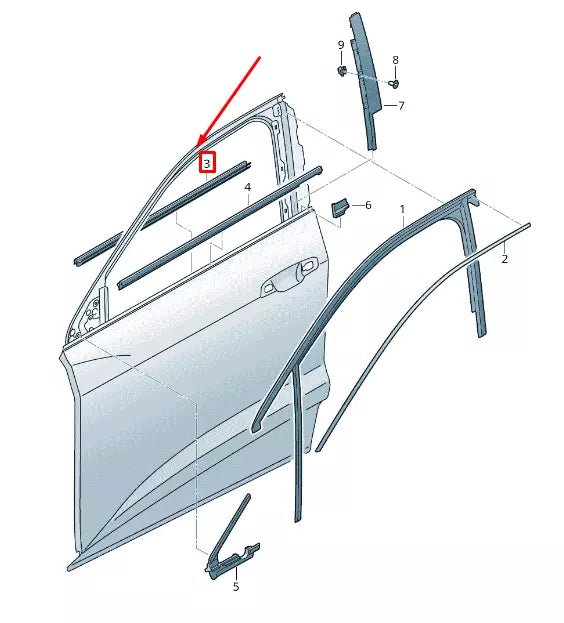 NEW AUDI E-TRON GE FRONT RIGHT INNER WINDOW APERTURE SEAL 4KE837480A