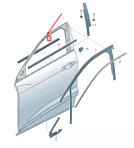 NEW AUDI E-TRON GE FRONT RIGHT INNER WINDOW APERTURE SEAL 4KE837480A