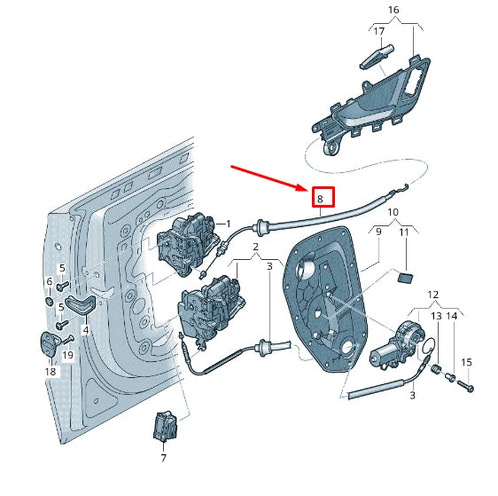 NEW AUDI Q7 4M REAR DOOR LATCH BOWDEN CABLE 4M0839085C