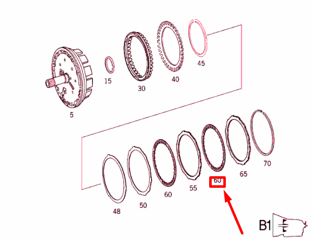 NEW MB ML W163 TRANSMISSION LAMINATED BRAKE B1 INNER DISC A1402720025 ORIGINAL