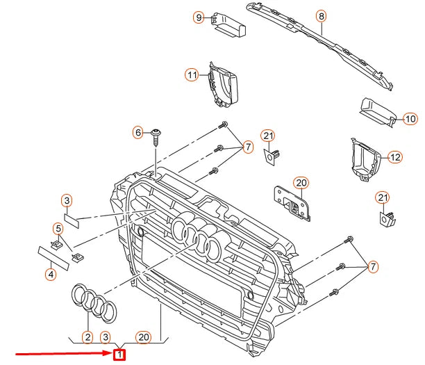 NEW AUDI A3 8V RADIATOR GRILLE 8V5853651B1QP