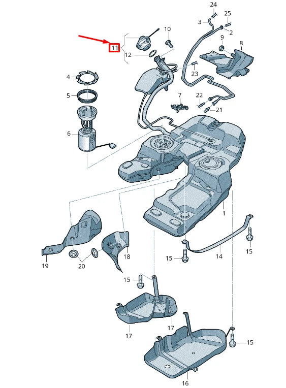 NEW VW TOUAREG 7P MK2 FUEL TANK CAP WITH RETAINING STRAP 7P0201550E