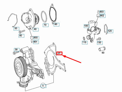 NEW MERCEDES-BENZ C W204 WATER PUMP GASKET A2722010280 ORIGINAL