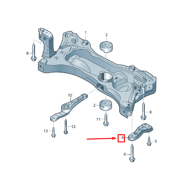 new skoda karoq nu right carrier support 5q0199518e original