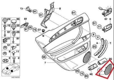 NEW BMW X5 E53 LEFT DOOR LOUDSPEAKER COVER 51428265471 ORIGINAL