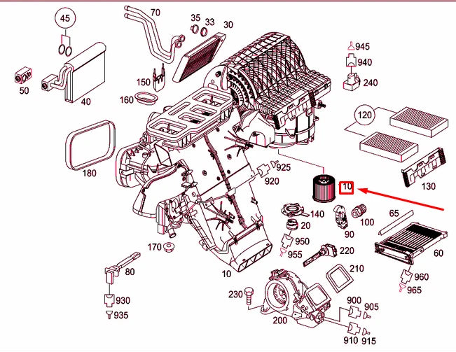NEW MERCEDES-BENZ ML W164 AIR CONDIRIONER FAN BLOWER LHD A1648350507 ORIGINAL
