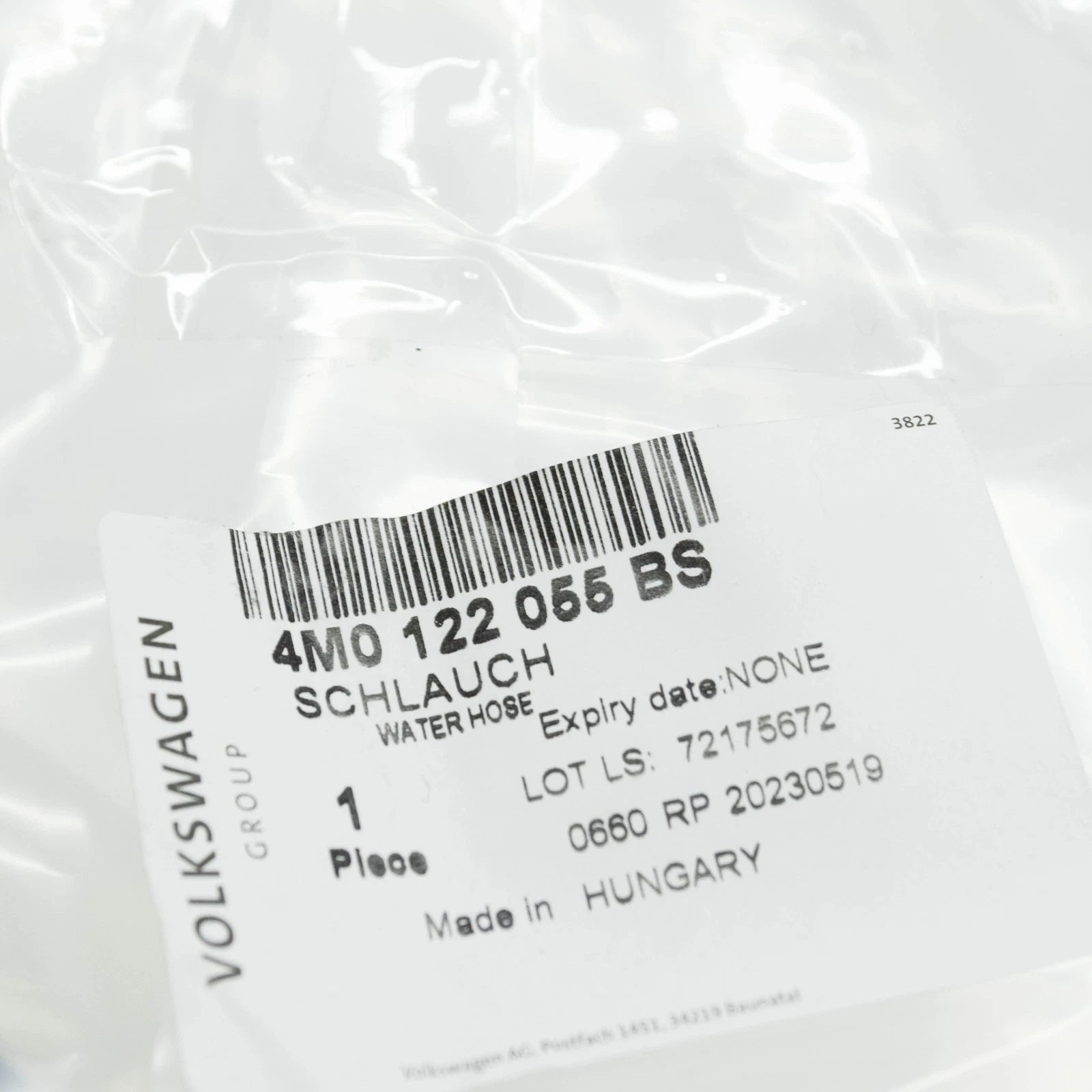 NEW AUDI Q7 4M COOLANT HOSE WITH QUICK RELEASE COUPLING 4M0122055BS ORIGINAL