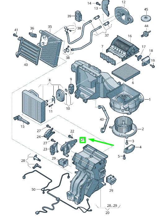 NEW VW PASSAT B8 3G AIR DISTRIBUTION HOUSING ADJUSTER UNIT 5Q0898141A ORIGINAL
