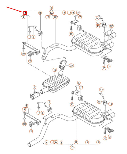 NEW AUDI A3 8P EXHAUST SYSTEM BRACKET 1K0253144AQ ORIGINAL