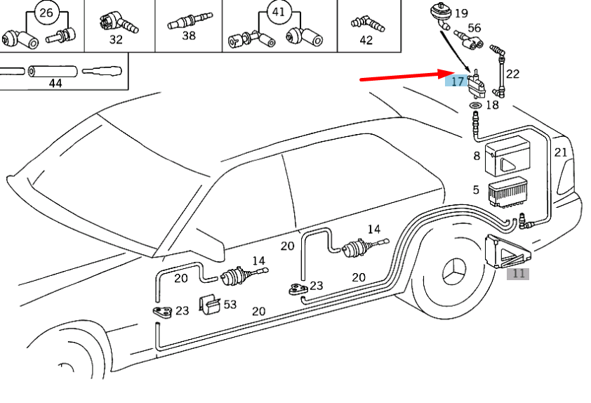 NEW MERCEDES-BENZ S W140 TRUNK LID ACTUATOR A220800057564 ORIGINAL