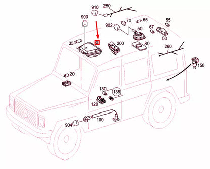 NEW MERCEDES-BENZ G W463 FRONT ROOF INTERIOR LIGHT A46382004017D43 ORIGINAL