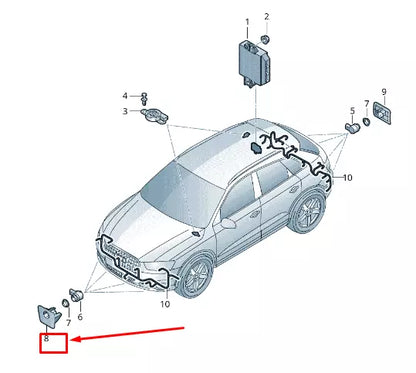 NEW AUDI RSQ3 8U FRONT RIGHT BUMPER PARKING SENSOR BRACKET 8U0919268T