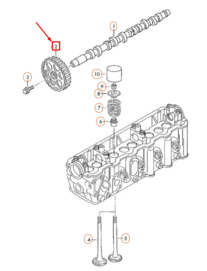 NEW VW CRAFTER 2E MK1 CAMSHAFT TOOTHED BELT PULLEY 076109111 ORIGINAL