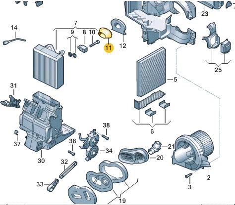 NEW VOLKSWAGEN POLO 6R EXPANSION VALVE SEAL 6C0820139 ORIGINAL