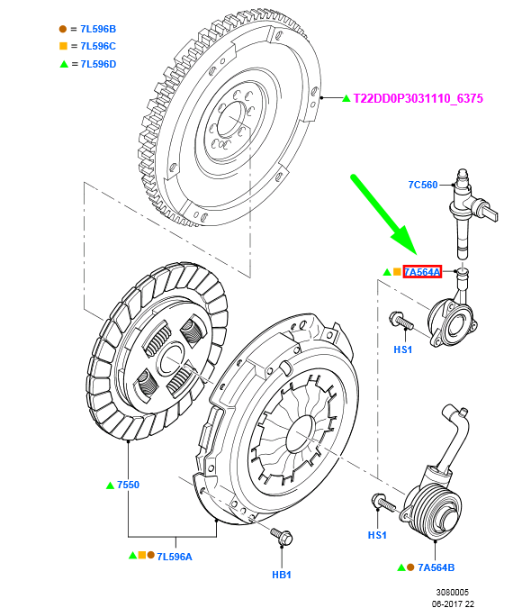 new ford transit mk3 clutch slave cylinder 1732801 8c11-7a564-ad original