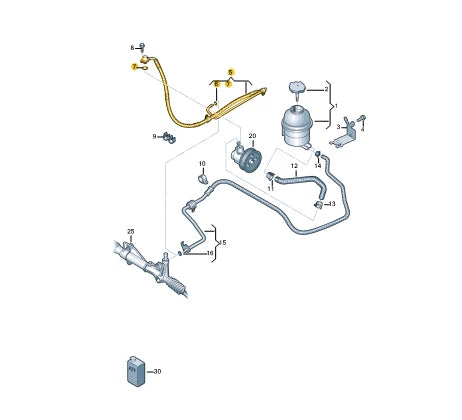 NEW VW CRAFTER 2E POWER STEERING EXPANSION TANK HOSE RHD 2E2422894 ORIGINAL
