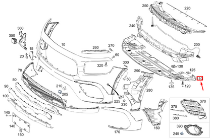 new mercedes-benz glb x247 front bumper lower bracing a2478855409 original
