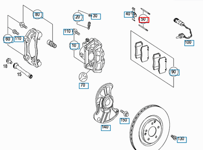 NEW MB SLK R171 FRONT BRAKE PAD ANTI-RATTLE SPRING DOWEL PIN A0004217574