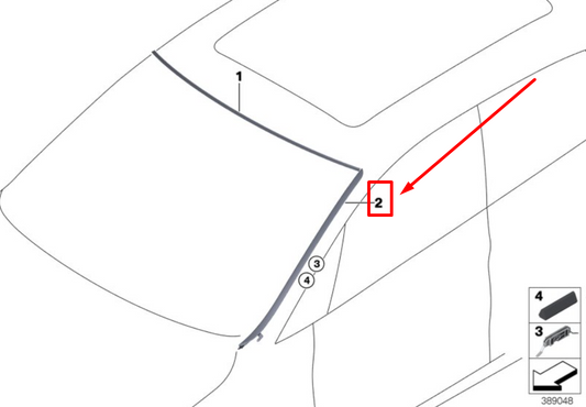 new bmw 2 f45 left windscreen drip moulding trim 51317301035 7301035 original