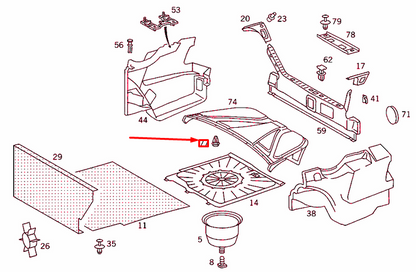 NEW MERCEDES-BENZ E W124 REAR LID EXPANSION RIVET A0009905792 ORIGINAL