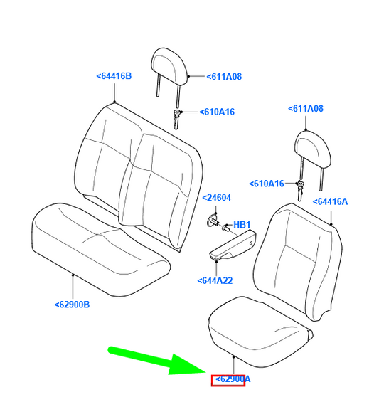 new ford transit mk3 front seat cushion cover 1423633 6c11-v62900-ba1eho