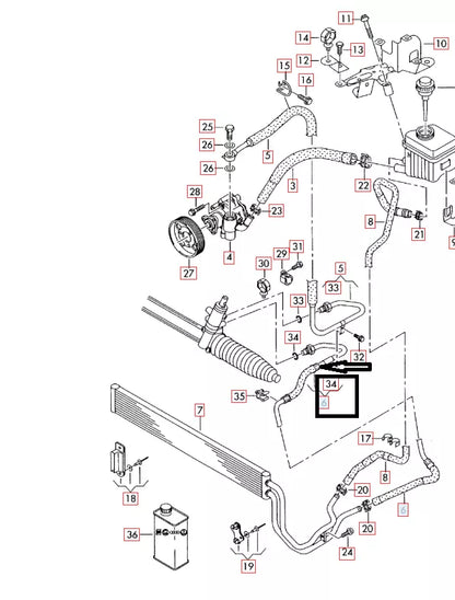 NEW AUDI Q7 4L POWER STEERING HOSE PIPE LHD 7L6422891AB 2015