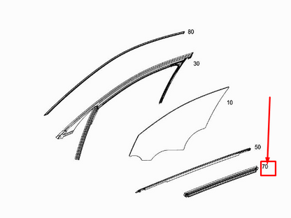 new mercedes-benz c w205 front left inner window sealing a2057251165 original