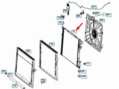 NEW MERCEDES-BENZ GLE W166 COOLING RADIATOR A0995001303 ORIGINAL