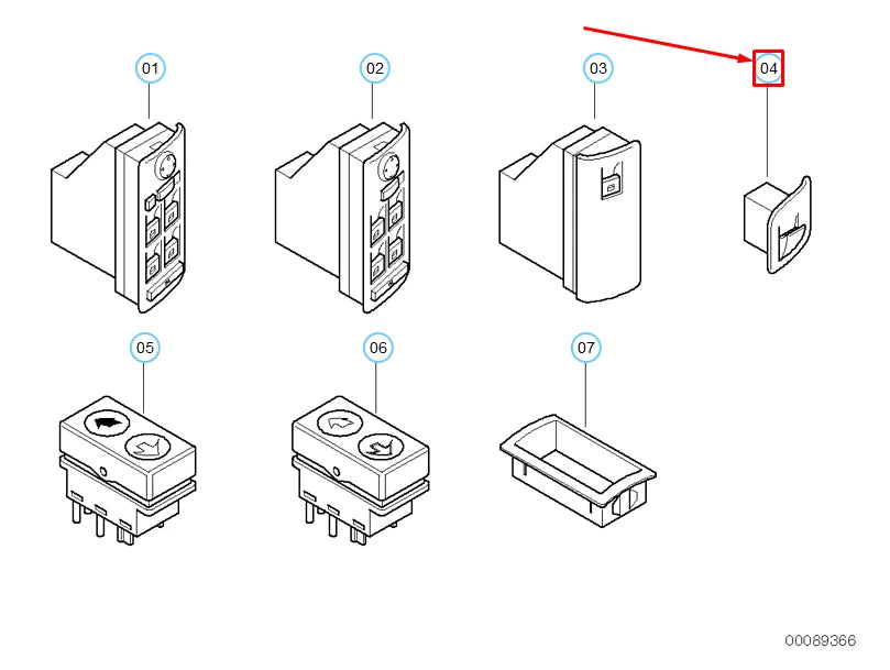 NEW BMW X5 E53 REAR LEFT DOOR WINDOW CONTROL SWITCH 61318385955 8385955 ORIGINAL