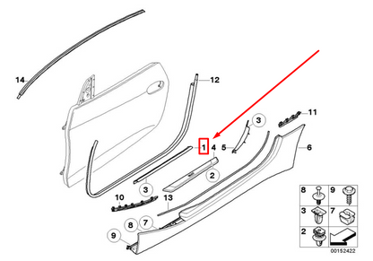 new bmw z4 e85 right interior entrance cover strip 51477055556 7055556 original