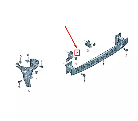 NEW AUDI RS3 REAR LEFT BUMPER IMPACT BAR BRACKET 8V5807329A