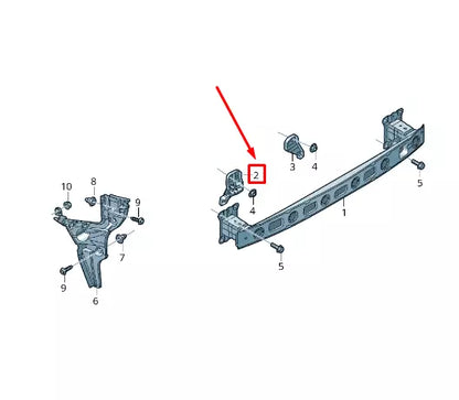 NEW AUDI RS3 REAR LEFT BUMPER IMPACT BAR BRACKET 8V5807329A