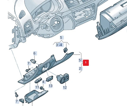 NEW AUDI Q3 RSQ3 8U FRONT DASH LEFT GLOVE BOX TRIM LHD 8U2863075C6PS ORIGINAL