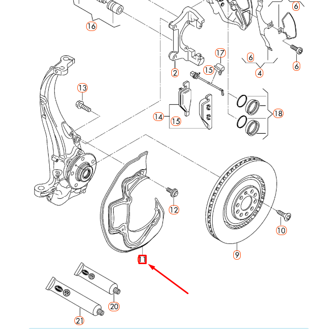 NEW AUDI A6 C7 FRONT LEFT BRAKE DISC PROTECTION COVER PLATE 4H0615311C ORIGINAL