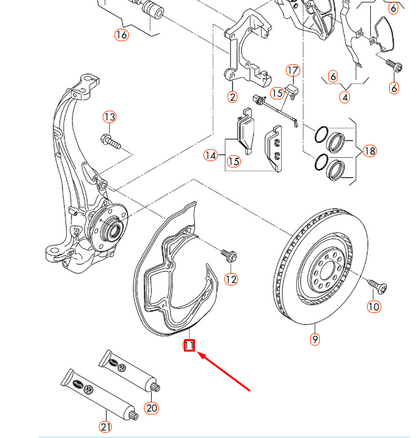 NEW AUDI A6 C7 FRONT LEFT BRAKE DISC PROTECTION COVER PLATE 4H0615311C ORIGINAL