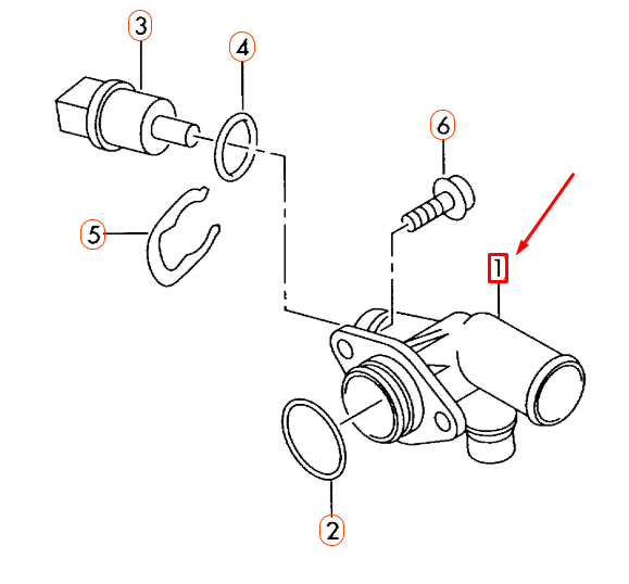 NEW AUDI A4 B7 REAR CENTER WATER CONNECTION 06D121132C ORIGINAL